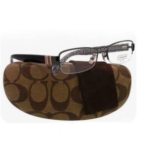 Authentic Coach Cecily HC 5027B Silver & Black Half-Rim Eyeglass Frames